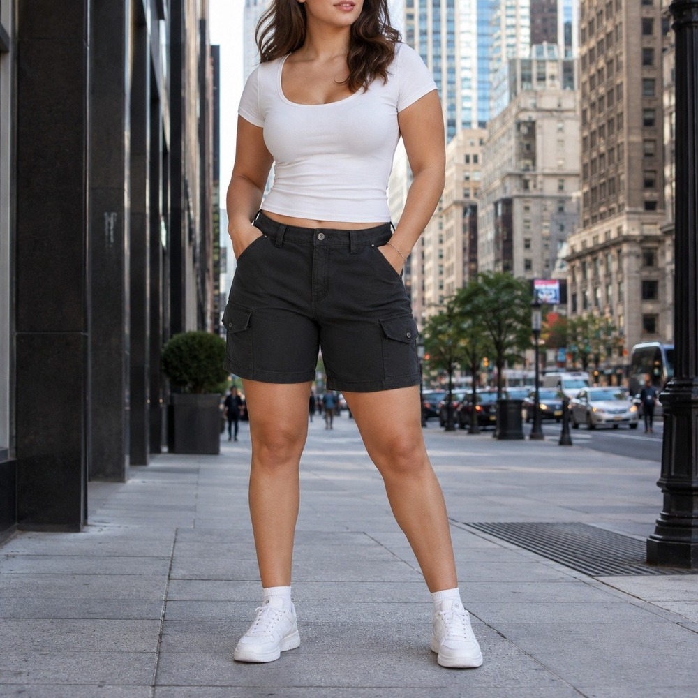 Aritzia TNA Black Cargo Shorts Womens 10 Cotton Twill Utility Grungecore